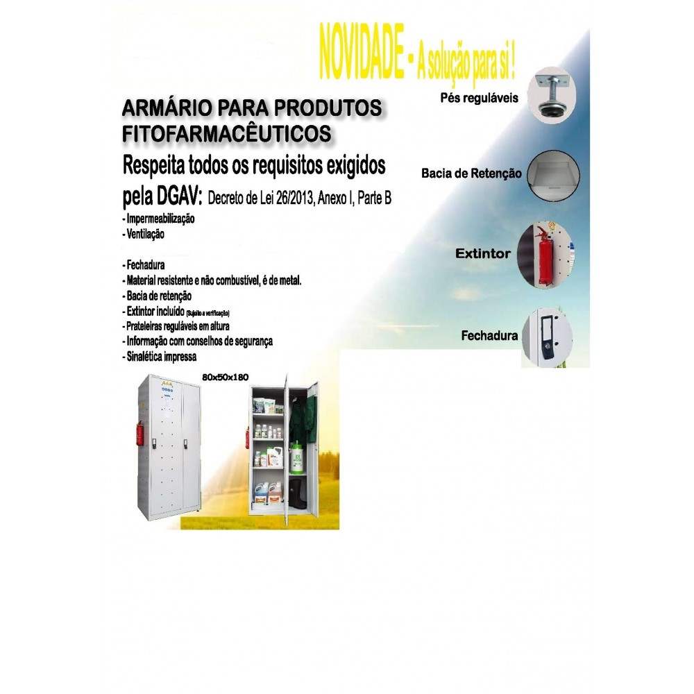 ARMARIO PARA FITOFARMACOS L 180X80X50 C/EXTINTOR