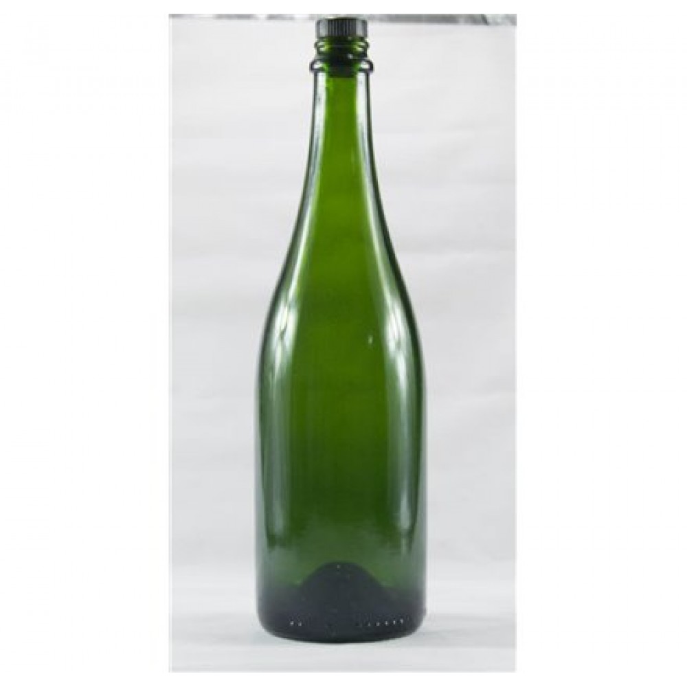 GARRAFA DE VIDRO CHAMPANHE BRANCA / VERDE 75 CL
