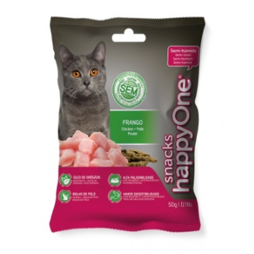 HAPPY ONE SNACKS SEMI-HUMIDO GATO FRANGO - 50GR