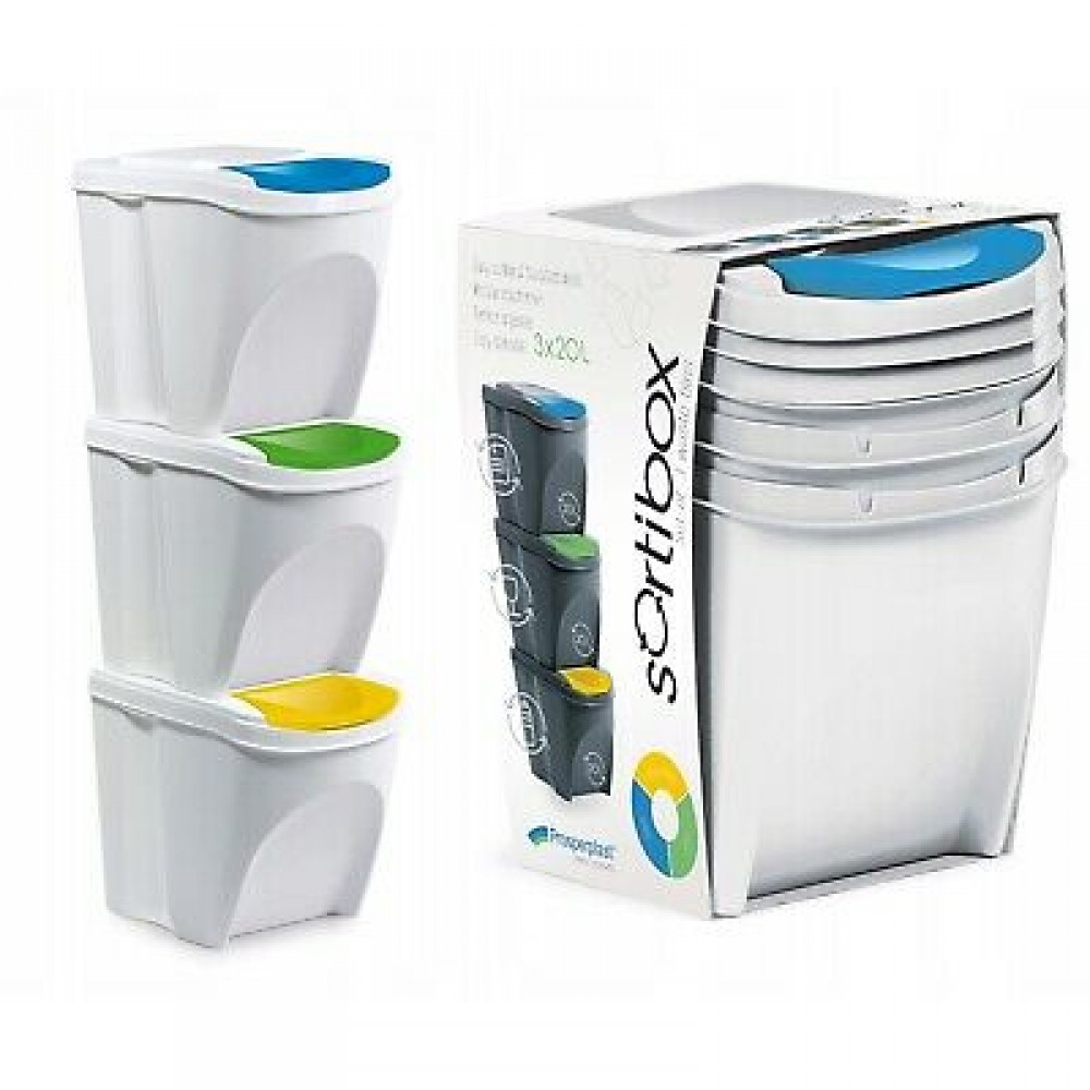 BALDE ECO PONTO COM TAMPA COR BRANCO - KIT 3