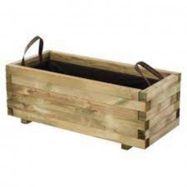 FLOREIRA EM MADEIRA RETANGULAR BAROQUE COM ASAS 90X40X33CM