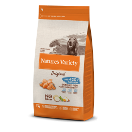NATURE'S VARIETY ORIGINAL  CAO ADULTO MEDIUM/MAXI NO GRAIN SALMÃO -  2KG
