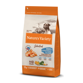 NATURE'S VARIETY SELECTED  CAO ADULTO MINI NO GRAIN SALMÃO DA NORUEGA - 1.5 KG