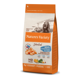 NATURE'S VARIETY SELECTED  CAO ADULTO MEDIUM/MAXI NO GRAIN SALMÃO DA NORUEGA - 2 KG
