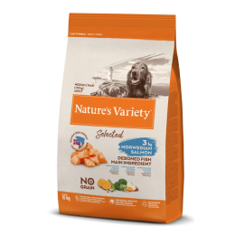 NATURE'S VARIETY SELECTED  CAO ADULTO MEDIUM/MAXI NO GRAIN SALMÃO DA NORUEGA - 10KG