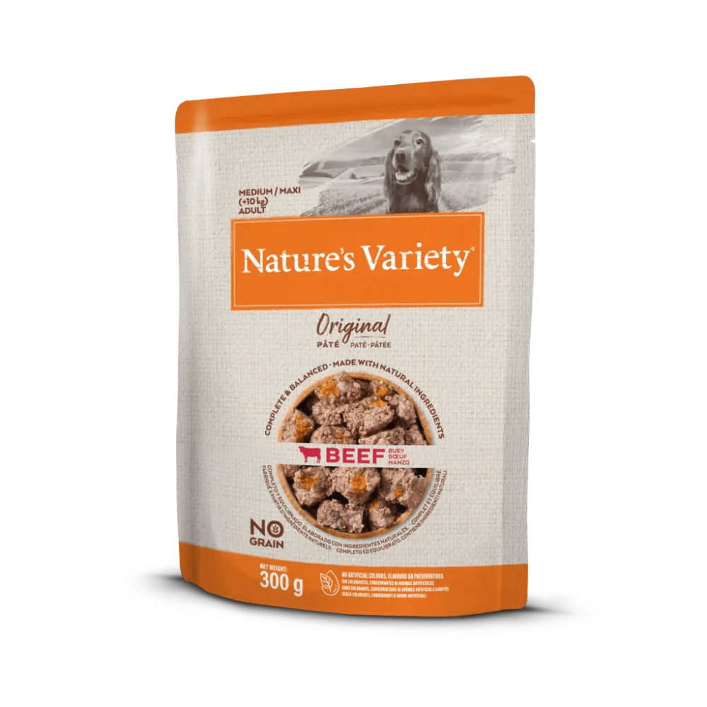 NATURE'S VARIETY ORIGINAL CAO WET MEDIUM/MAXI  VACA (8X300G)