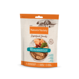 NATURE'S VARIETY CAO SUPERFOOD SNACKS SALMÃO (8X85G)