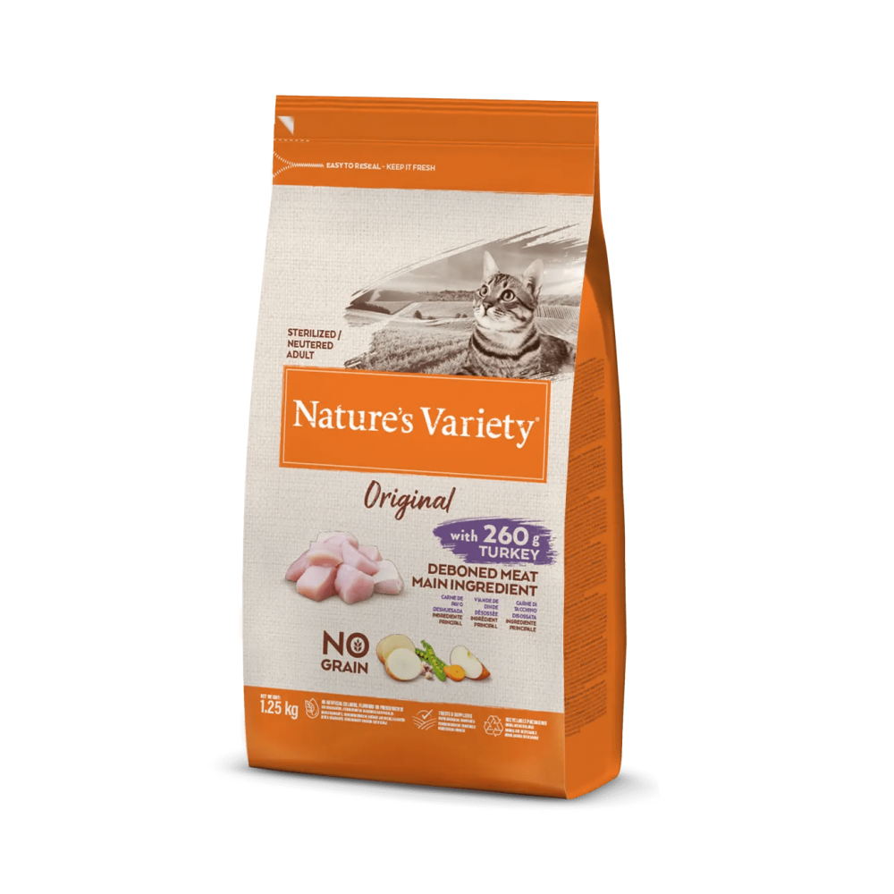 NATURE'S VARIETY ORIGINAL  GATO STERILIZED/NEUTERED ADULTO NO GRAIN PERÚ - 1,25KG