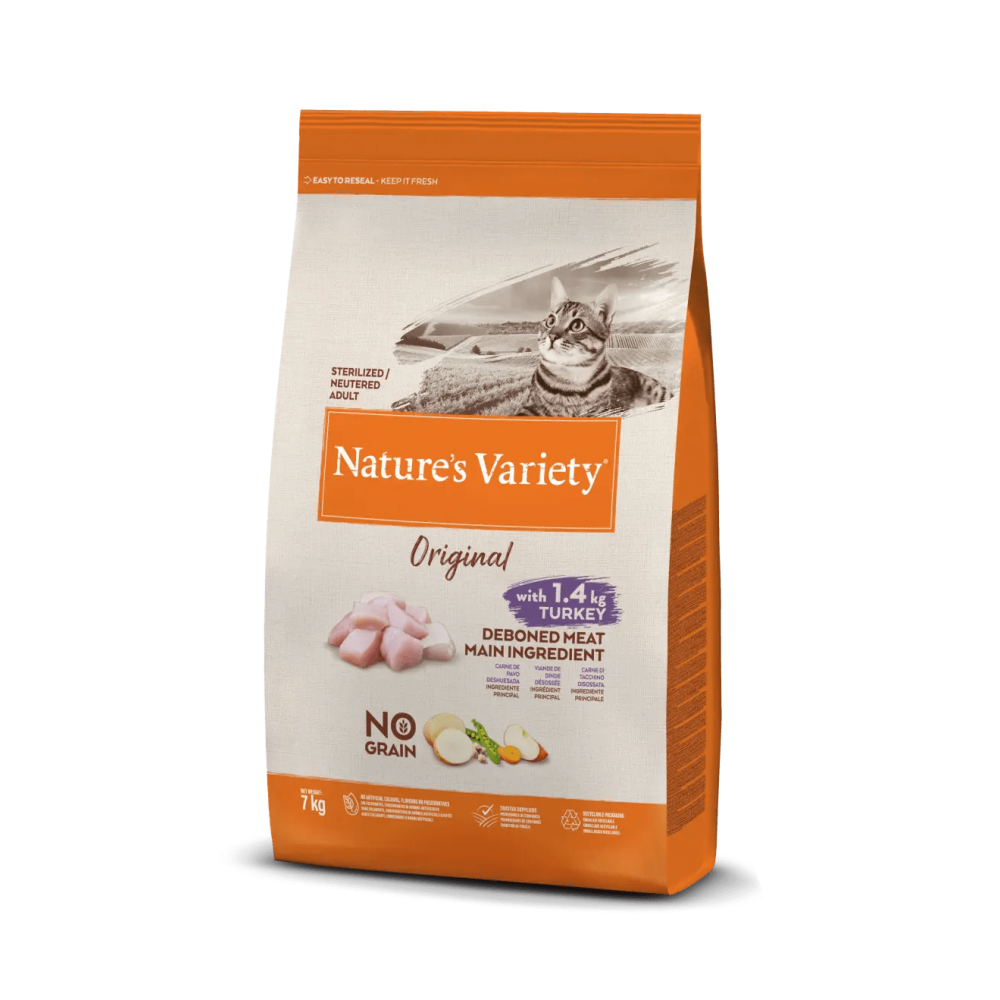 NATURE'S VARIETY ORIGINAL  GATO STERILIZED/NEUTERED ADULTO NO GRAIN PERÚ - 7KG