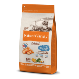 NATURE'S VARIETY SELECTED  GATO  STERILIZED/NEUTEREDADULTO NO GRAIN SALMÃO DA NORUEGA - 1,25KG