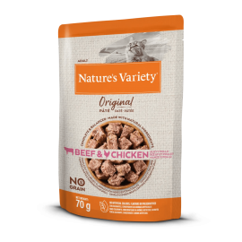 NATURE'S VARIETY ORIGINAL GATO WET NO GRAIN VACA E FRANGO (12X70G)