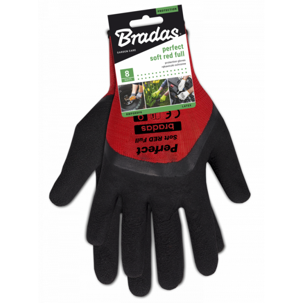 BRADAS LUVAS PERFECT SOFT RED FULL LATEX Nº 10