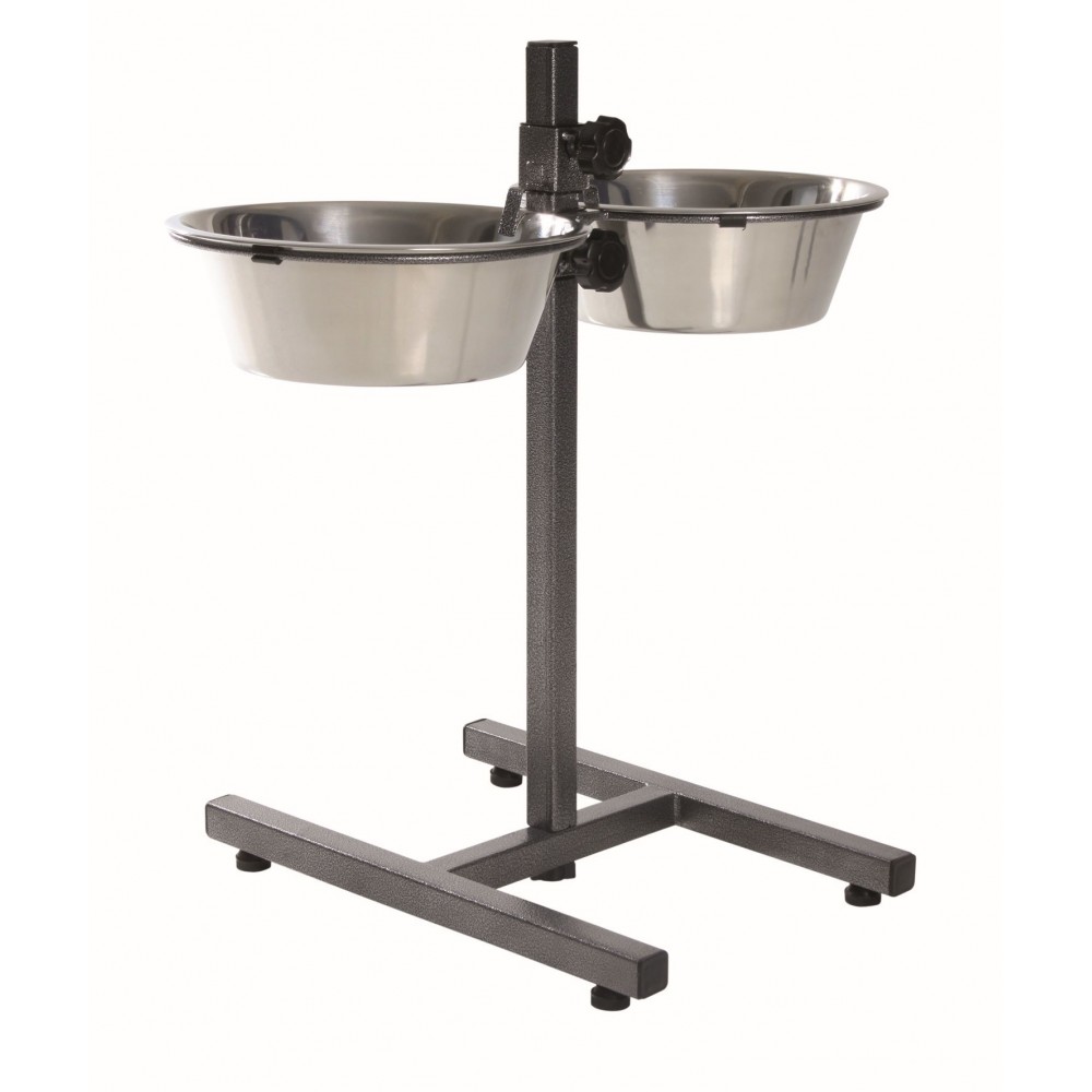 TRIXIE SUPORTE + 2 COMEDOUROS INOX 2,8 LT