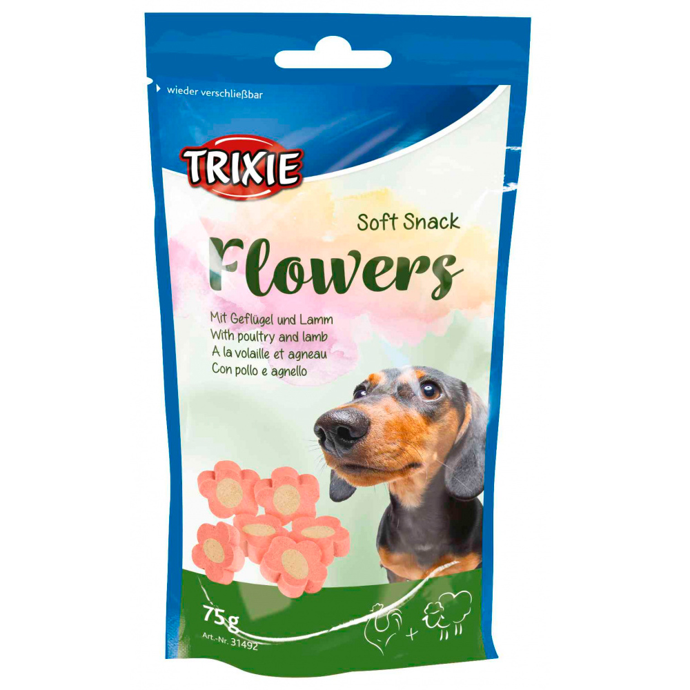 TRIXIE FLOWERS SNACKS C/CORDEIRO E FRANGO - 75 GR