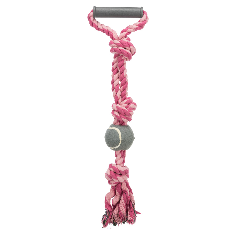 TRIXIE CORDA MULTICOR C/PEGA E BOLA TENIS - 6 CM