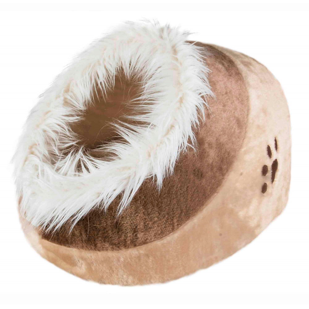 TRIXIE IGLOO "MINOU" EM PELUCIA (BEGE/CASTANHO) 35X26X41 CM