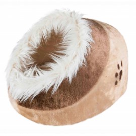 TRIXIE IGLOO "MINOU" EM PELUCIA (BEGE/CASTANHO) 41X30X50 CM