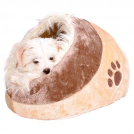 TRIXIE IGLOO "MINOU" EM PELUCIA (BEGE/CASTANHO) 41X30X50 CM