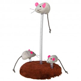 TRIXIE FAMILIA DE RATOS EM PELUCHE C/BASE E MOLA