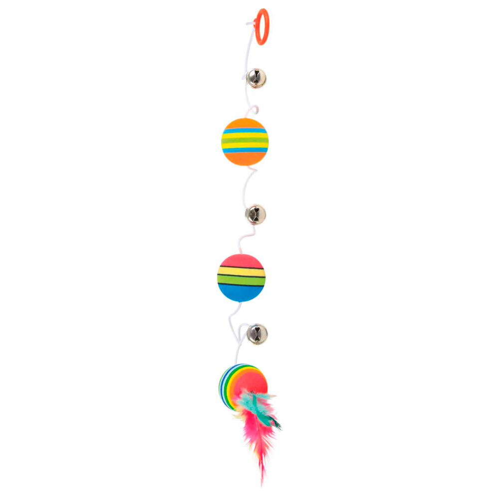 TRIXIE BOLAS ARCO IRIS C/ELASTICOS  PENAS E GUIZOS
