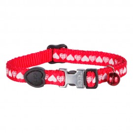 TRIXIE COLEIRA NYLON P/GATOS  "HEARTS"