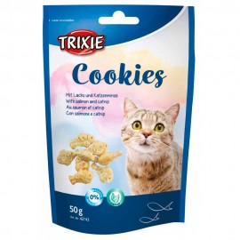 TRIXIE COOKIES C/SALMAO E CATNIP - 50 GR