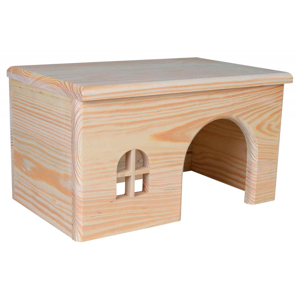 CASA EM MADEIRA DE PINHO PARA PORQUINHOS DA ÍNDIA (28X16X18)