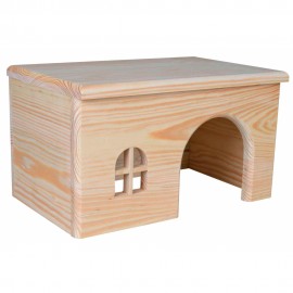 CASA EM MADEIRA DE PINHO PARA PORQUINHOS DA ÍNDIA (28X16X18)