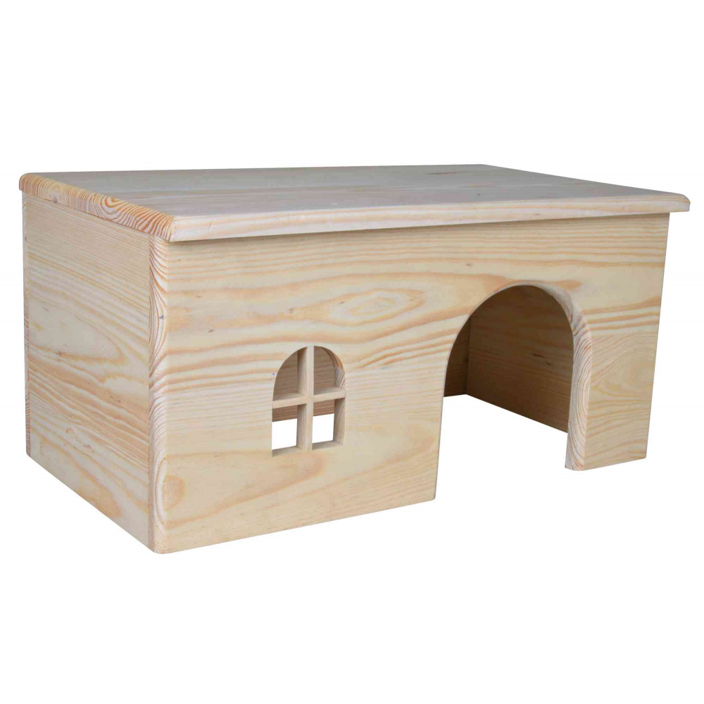 CASA EM MADEIRA DE PINHO PARA PORQUINHOS DA ÍNDIA (40X20X23)