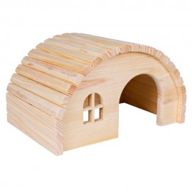 CASA EM MADEIRA DE PINHO PARA RATOS E HAMSTERS (19X11X13)