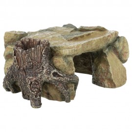 DECORAÇÃO PARA TERRÁRIO - PLATAFORMA ROCHOSA COM TRONCO