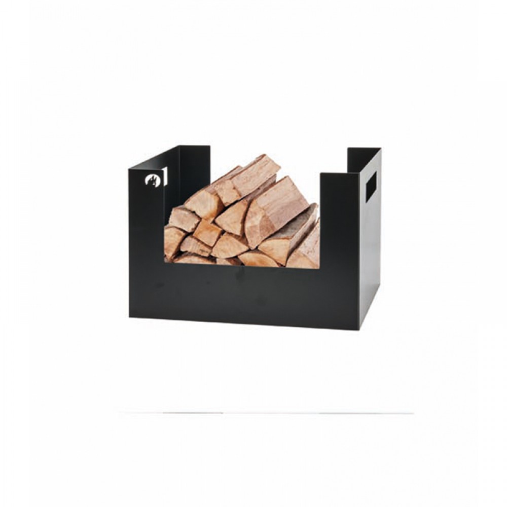CESTO PARA LENHA PRETO RECTANGULAR