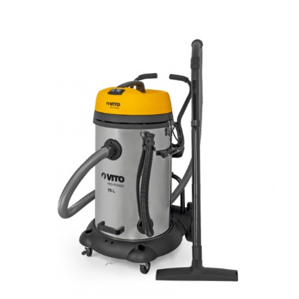 VITO ASPIRADOR INDUSTRIAL DE SÓLIDOS E LÍQUIDOS 2X1200 W - 75 L<br><br>