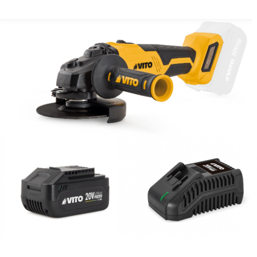 VITO REBARBADORA 125MM BRUSHLESS 20V COM CARREGADOR E BATERIA 4AH