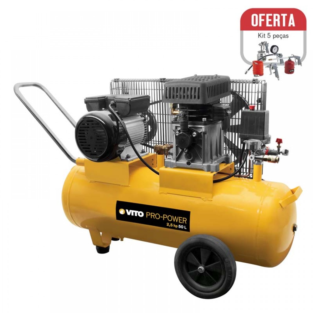 VITO COMPRESSOR COM CORREIAS 50L - 1850W<br><br>
