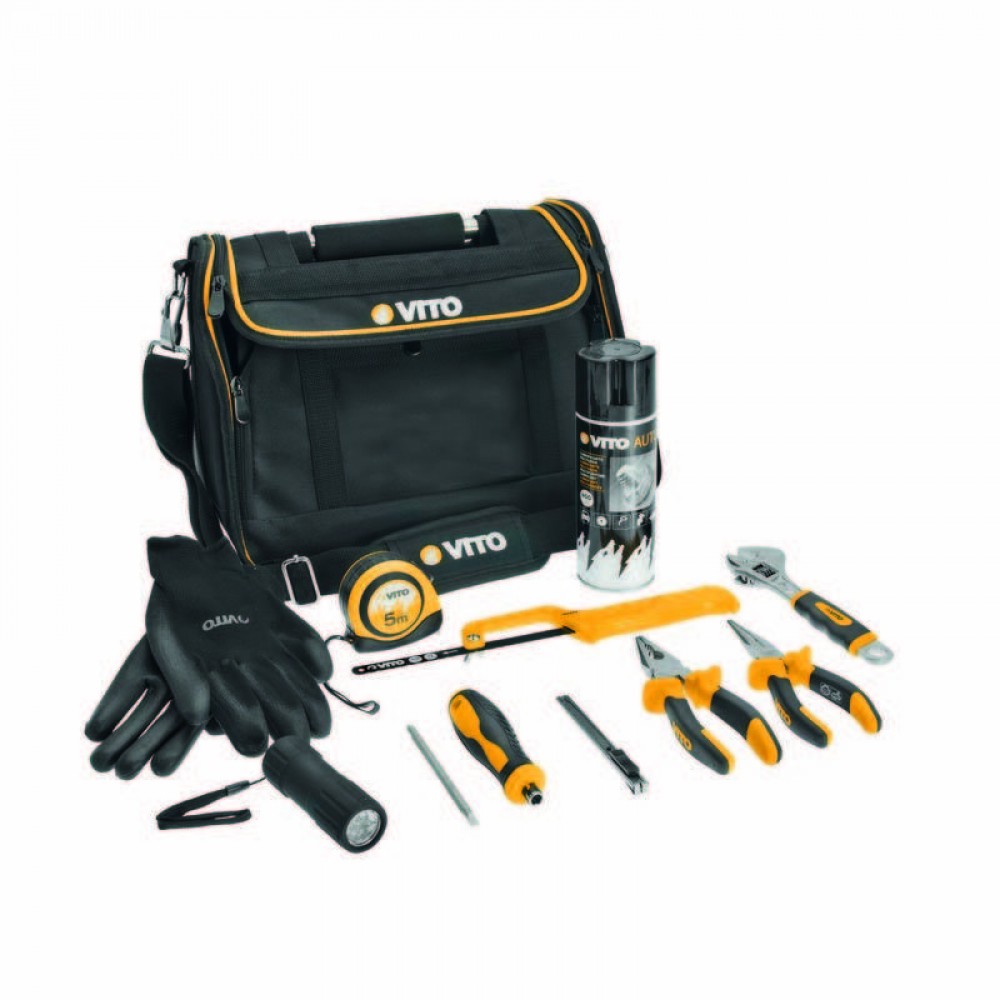VITO MALA EM NYLON COM FERRAMENTAS PARA BRICOLAGE - 11 PEÇAS<br><br>